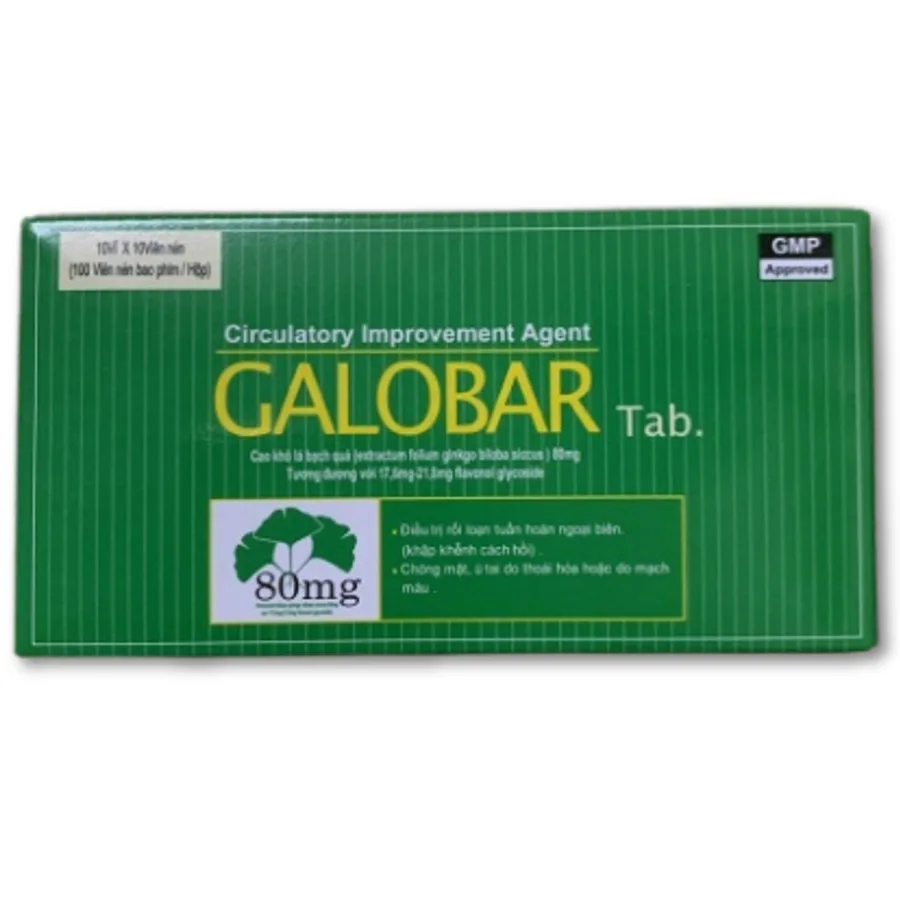 Hình ảnh Thuốc Galobar 80mg Nexpharm điều trị rối loạn tuần hoàn ngoại biên (10 vỉ x 10 viên)