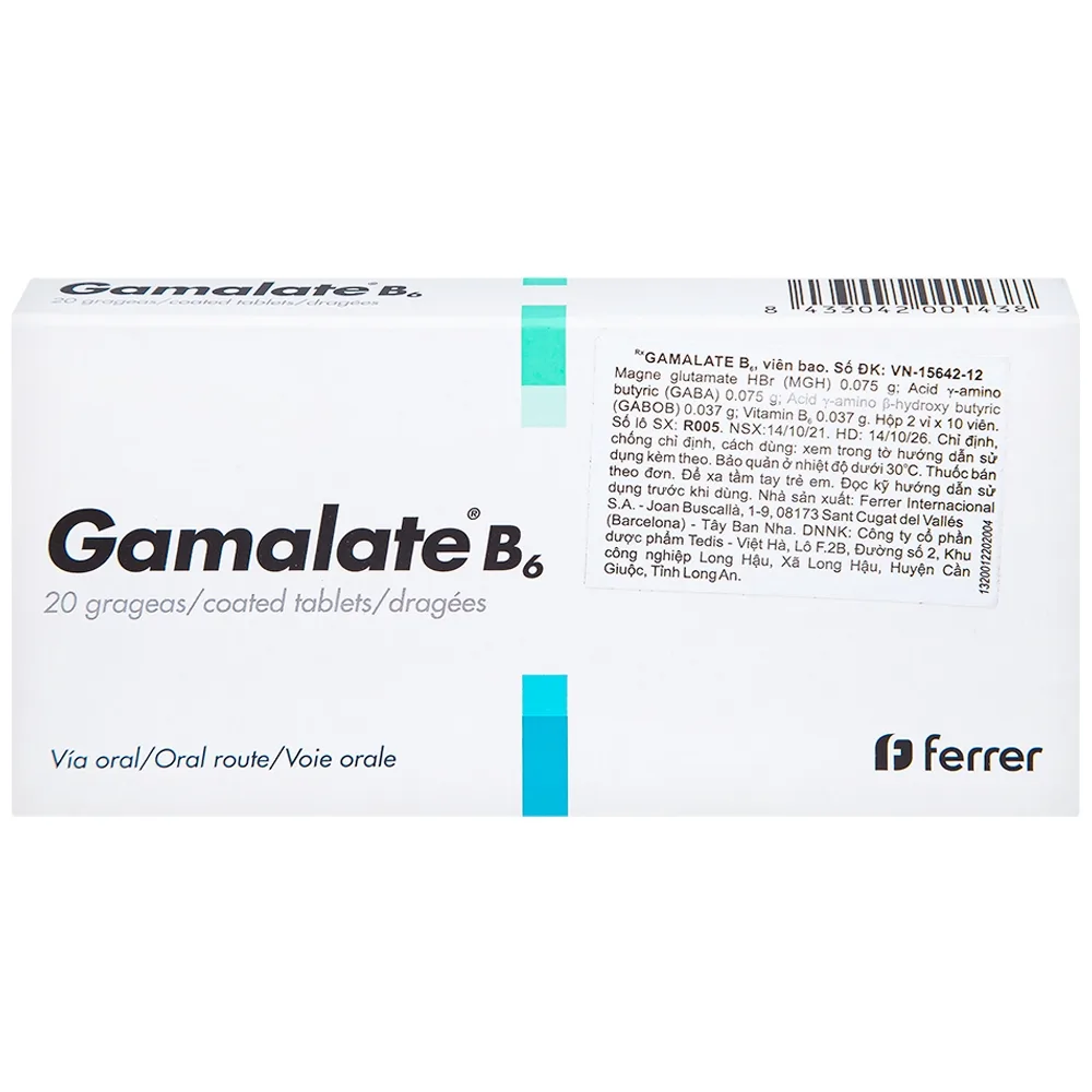 Hình ảnh Thuốc Gamalate B6 Ferrer điều trị suy nhược thần kinh chức năng (2 vỉ x 10 viên)