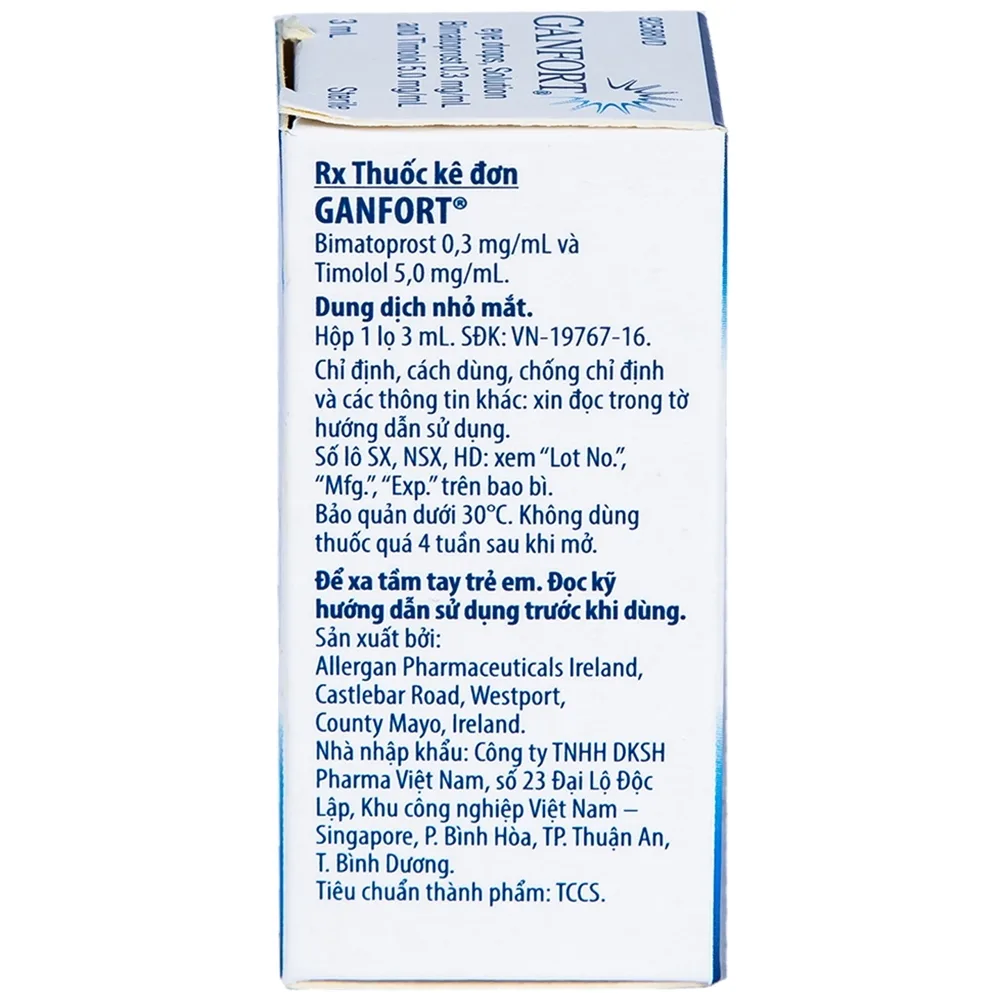 Hình ảnh Thuốc nhỏ mắt Ganfort Allergan điều trị Glaucoma góc mở, tăng nhãn áp (3ml)