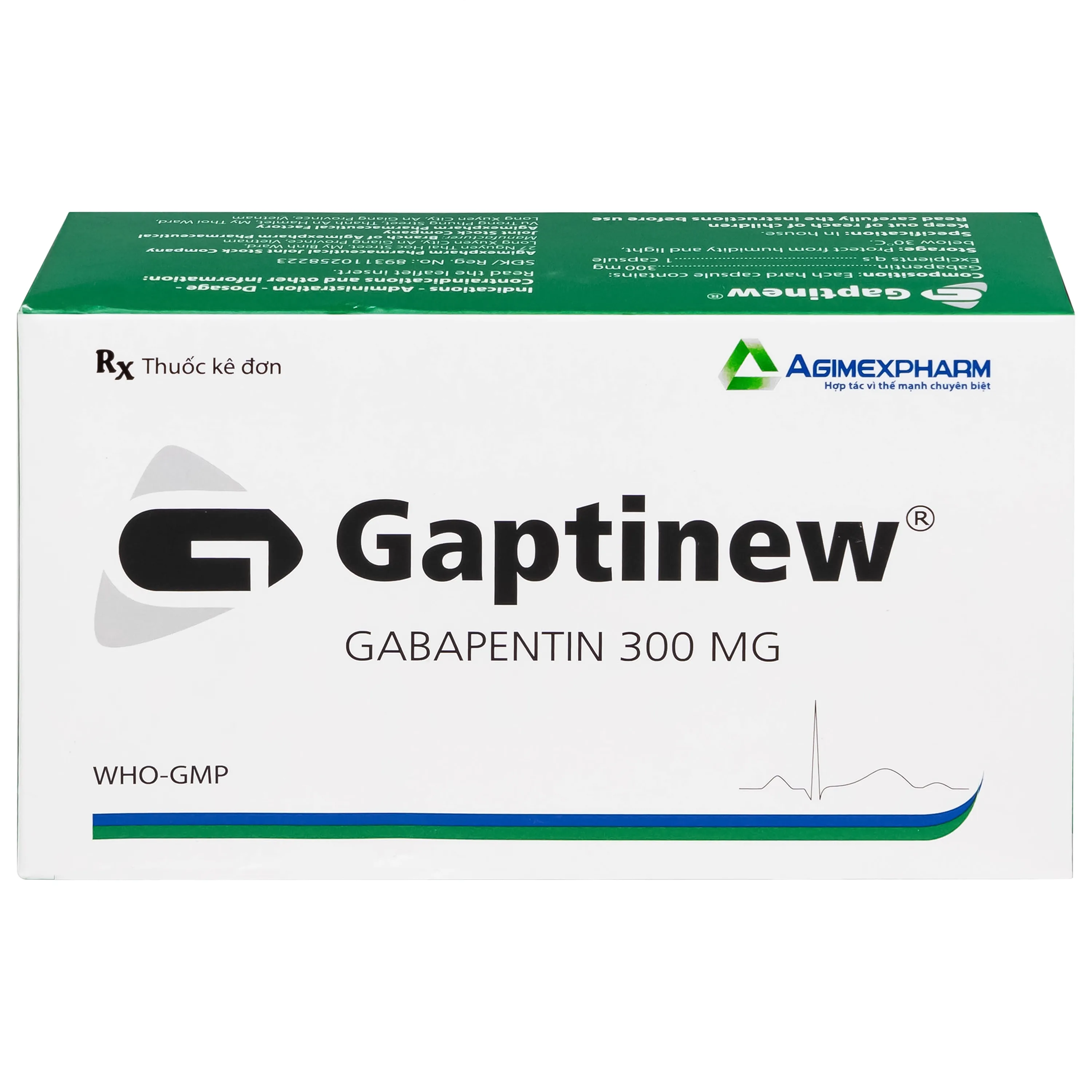 Hình ảnh Thuốc Gaptinew 300mg Agimexpharm điều trị động kinh và đau thần kinh ngoại biên (10 vỉ x 10 viên)