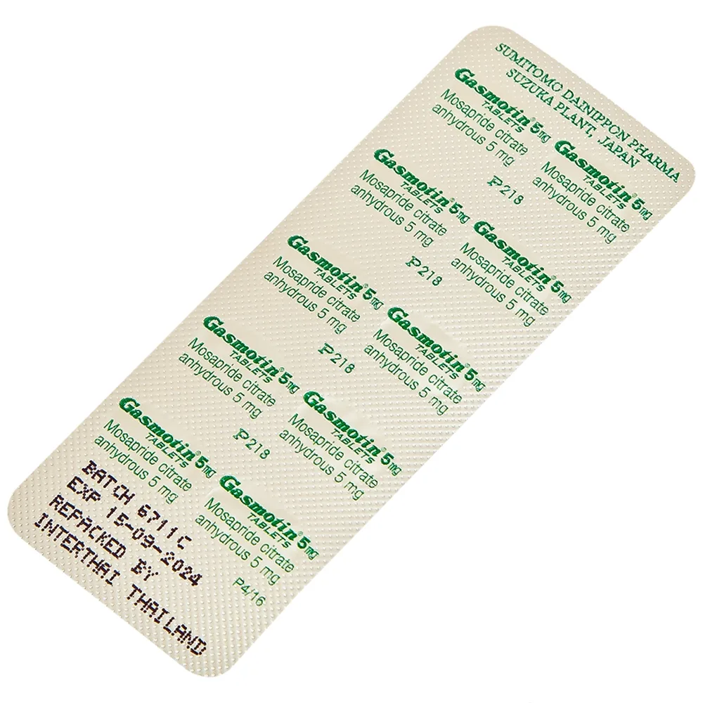 Hình ảnh Thuốc Gasmotin 5mg Eisai điều trị viêm dạ dày mạn tính (3 vỉ x 10 viên)