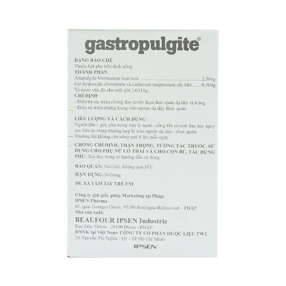 Hình ảnh Bột Gastropulgite Ipsen điều trị rối loạn thực quản, dạ dày, tá tràng (30 gói)