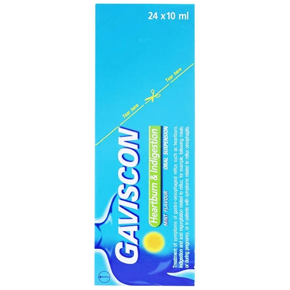 Hình ảnh Hỗn dịch Gaviscon Reckitt Benckiser điều trị trào ngược dạ dày, thực quản (24 gói x 10ml)