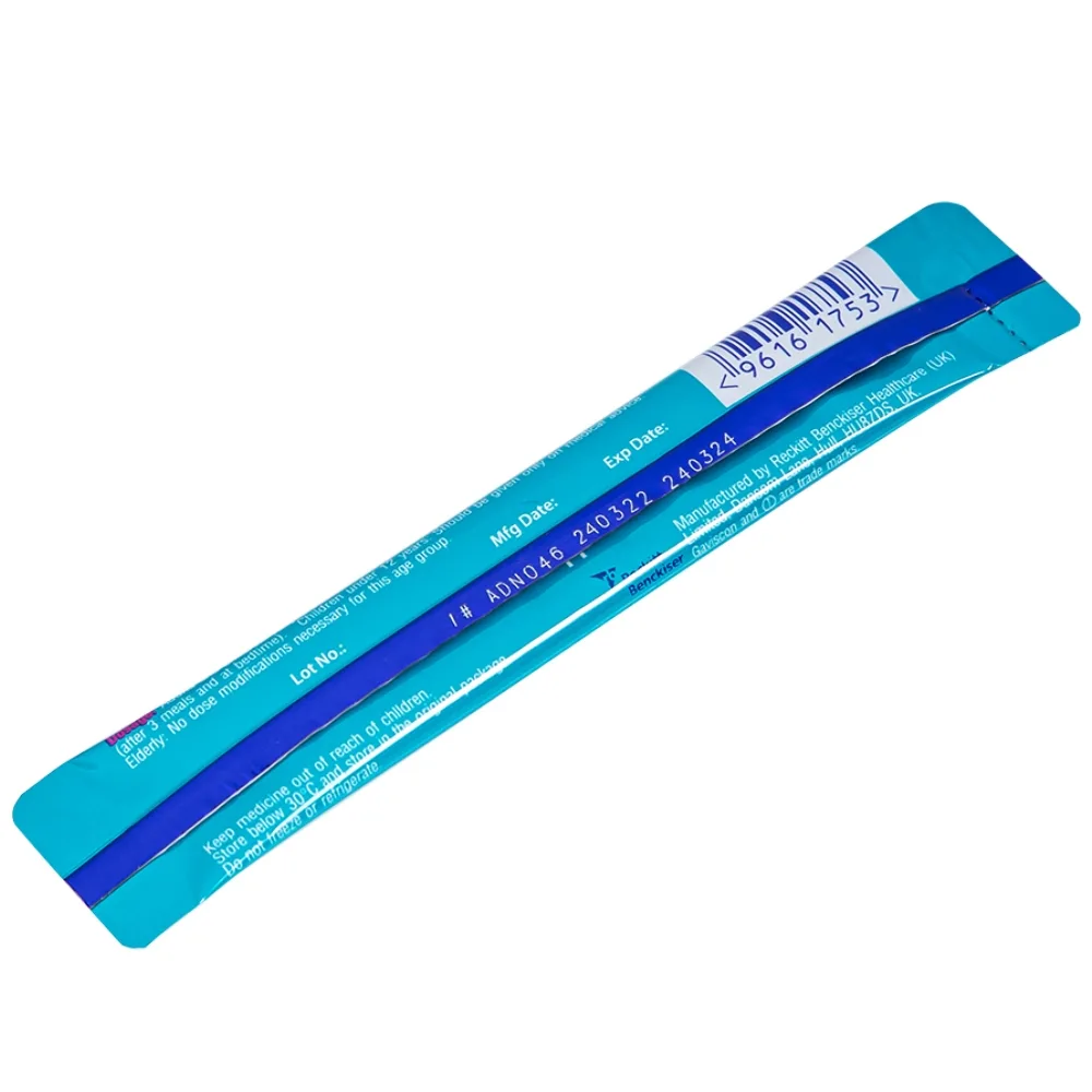 Hình ảnh Hỗn dịch Gaviscon Dual Action Reckitt Benckiser điều trị trào ngược dạ dày, thực quản (24 gói x 10ml)