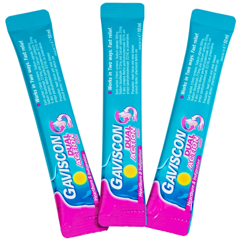 Hình ảnh Hỗn dịch Gaviscon Dual Action Reckitt Benckiser điều trị trào ngược dạ dày, thực quản (24 gói x 10ml)