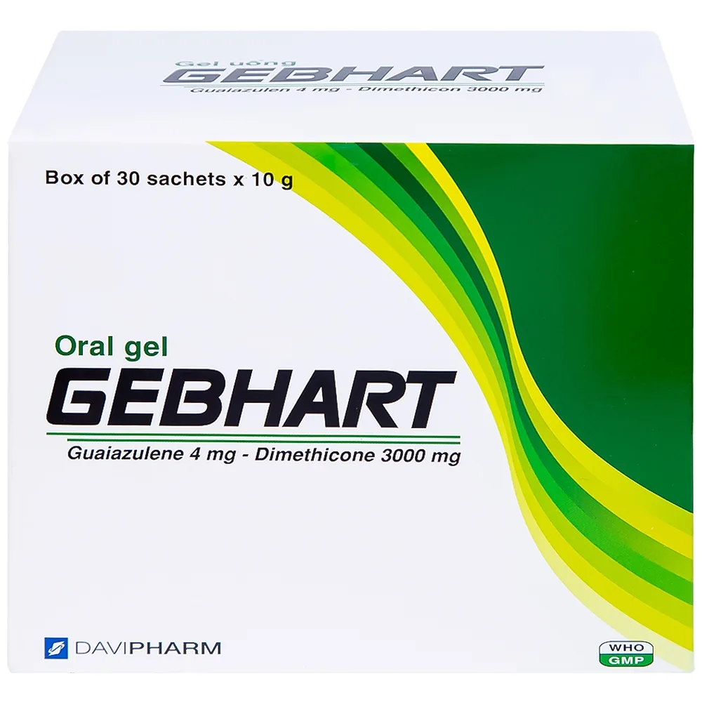Hình ảnh Gel uống Gebhart Davipharm điều trị triệu chứng cơn đau dạ dày (30 gói x 10g)