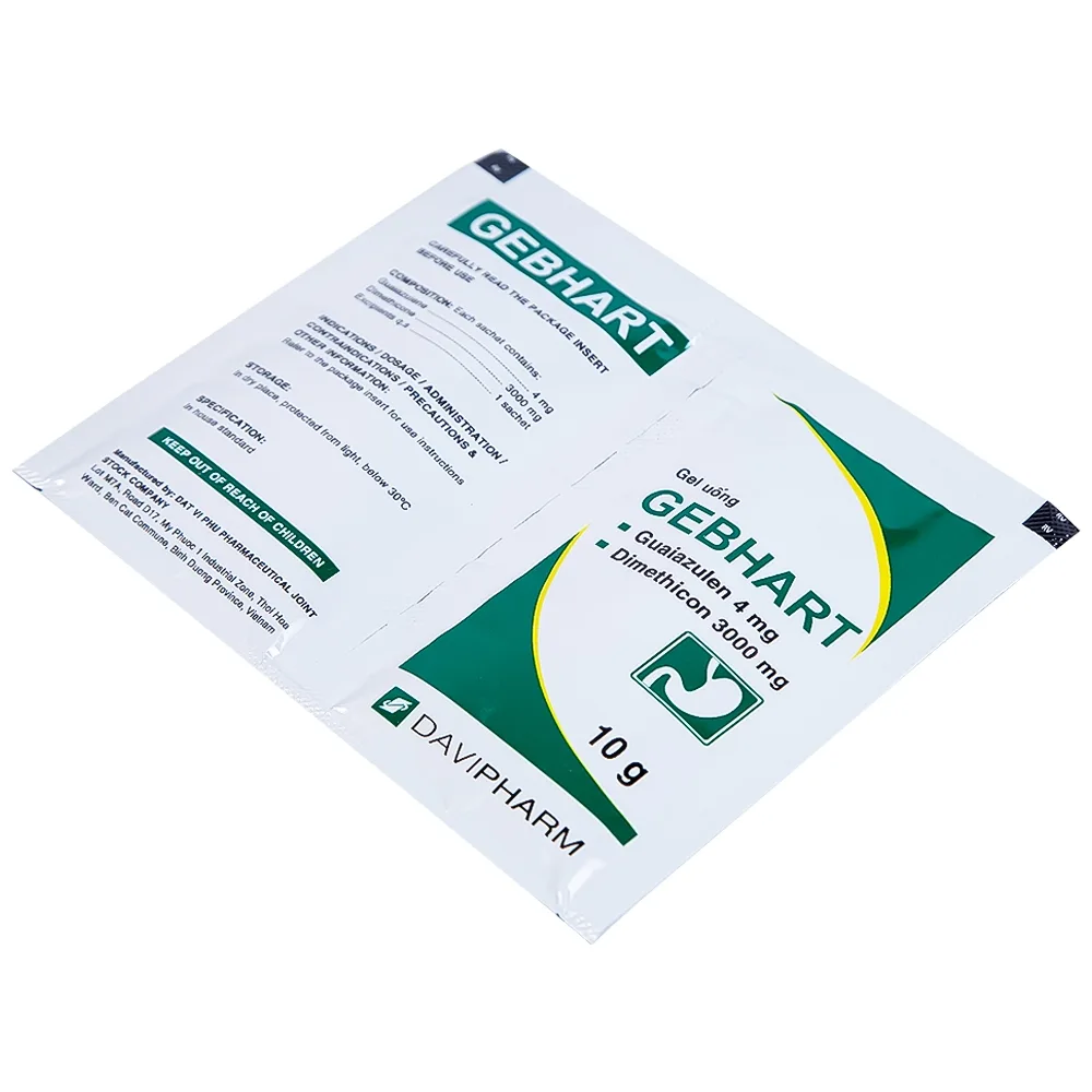 Hình ảnh Gel uống Gebhart Davipharm điều trị triệu chứng cơn đau dạ dày (30 gói x 10g)