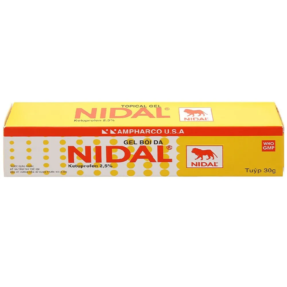 Hình ảnh Gel bôi da Nidal Ampharco kháng viêm và giảm đau xương khớp (30g)