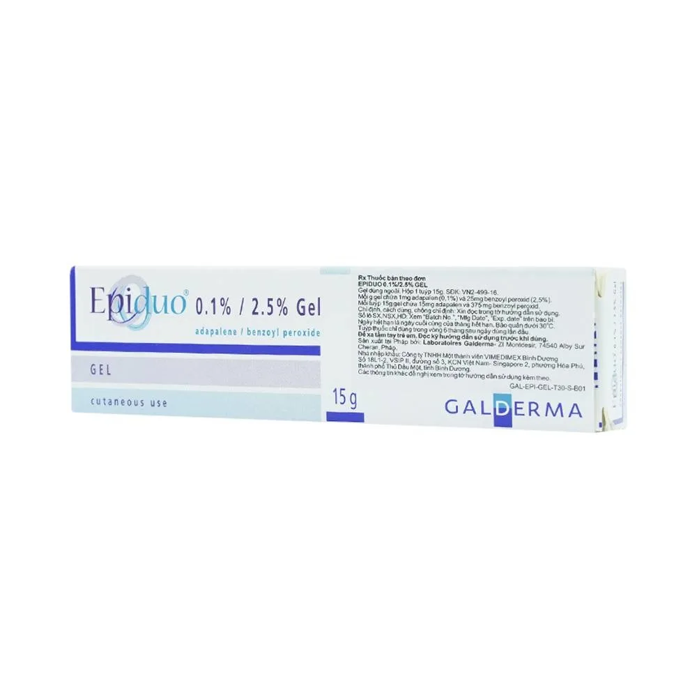 Hình ảnh Gel bôi ngoài da Epiduo 0.1%/2.5% Galderma điều trị mụn trứng cá (15g)