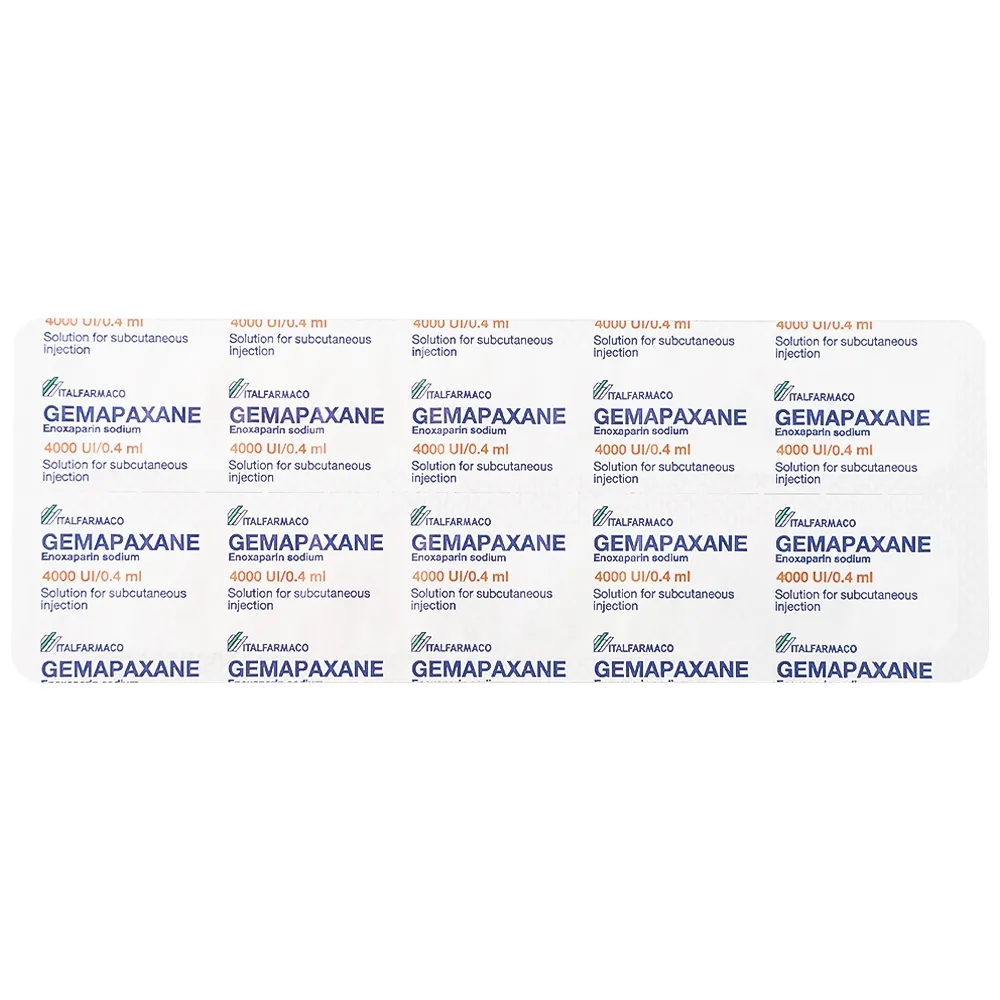 Hình ảnh Thuốc tiêm Gemapaxane 4000/0.4ml Italfarmaco dự phòng huyết khối tĩnh mạch (6 bơm tiêm)