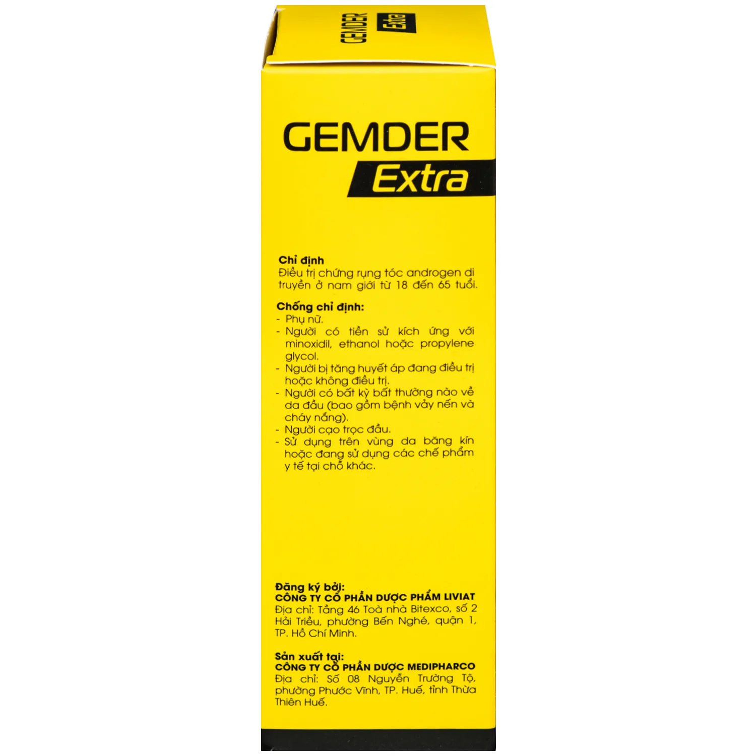 Hình ảnh Thuốc xịt mọc tóc Gemder Extra Minoxidil 5% Liviat kích thích mọc tóc và giảm gãy rụng (60ml)