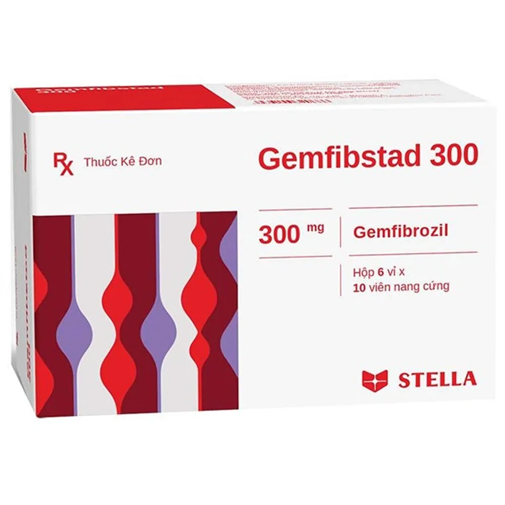 Hình ảnh Thuốc Gemfibstad 300 Stella điều trị tăng lipid huyết (6 vỉ x 10 viên)