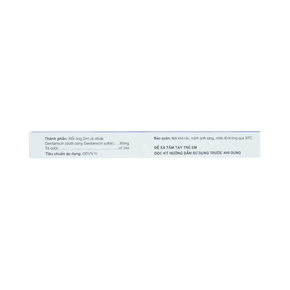 Hình ảnh Dung dịch tiêm Gentamicin 80mg HDPharma điều trị nhiễm khuẩn nặng (10 ống x 2ml)