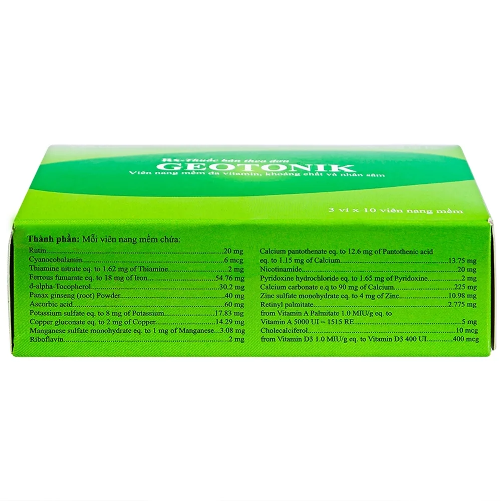 Hình ảnh Thuốc Geotonik bổ sung Vitamin, khoáng chất (3 vỉ x 10 viên)