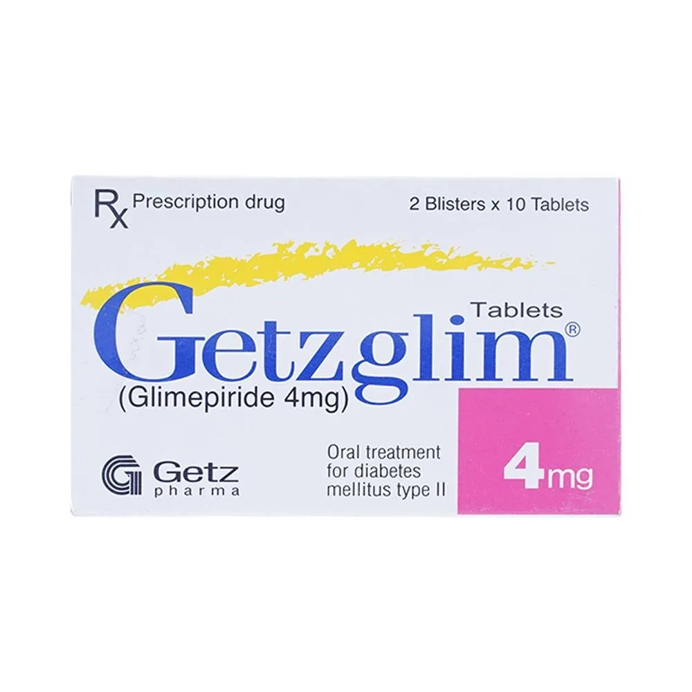 Hình ảnh Thuốc Getzglim 4mg Getz điều trị đái tháo đường típ 2 (2 vỉ x 10 viên)