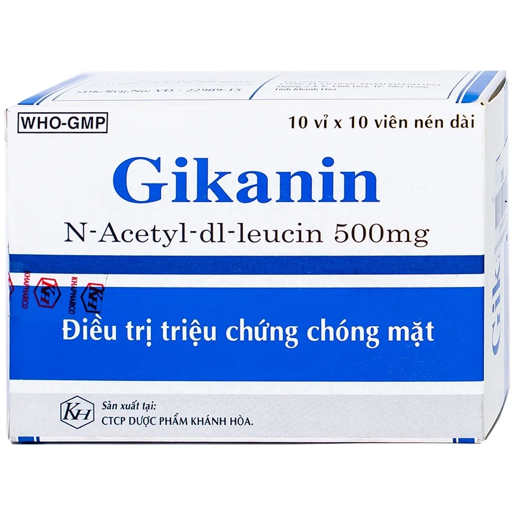Hình ảnh Thuốc Gikanin 500mg Khapharco điều trị chứng chóng mặt (10 vỉ x 10 viên)