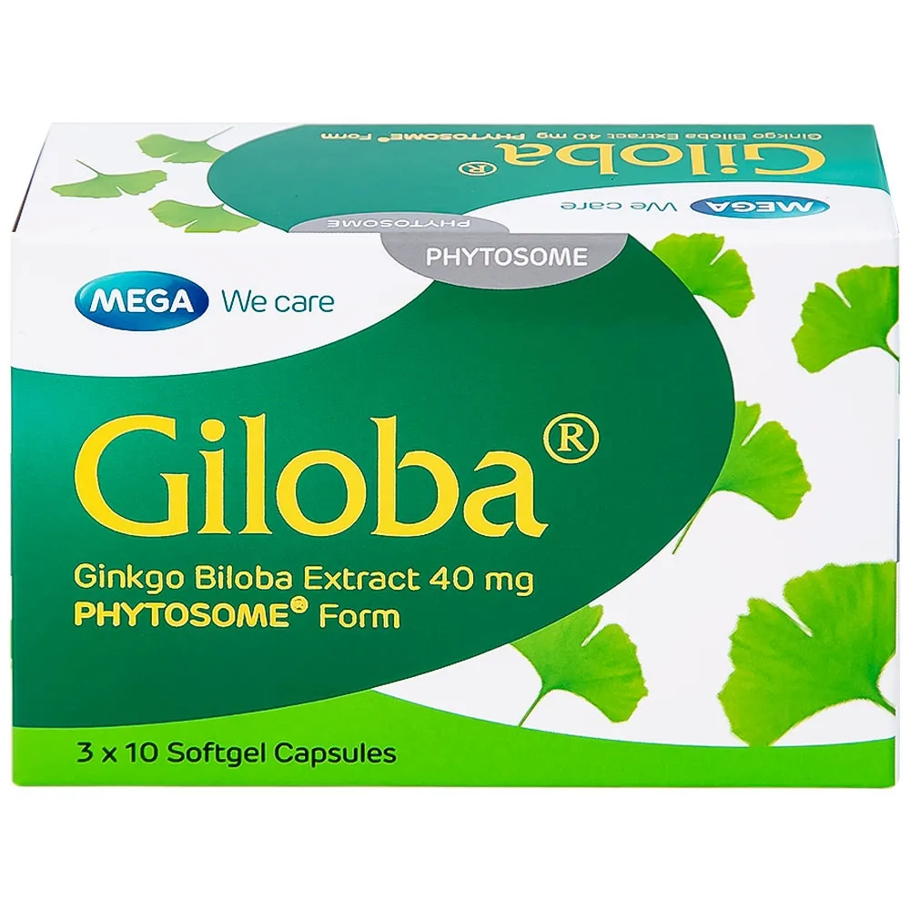 Hình ảnh Thuốc Giloba 40mg MEGA We care điều trị suy tuần hoàn não (3 vỉ x 10 viên)