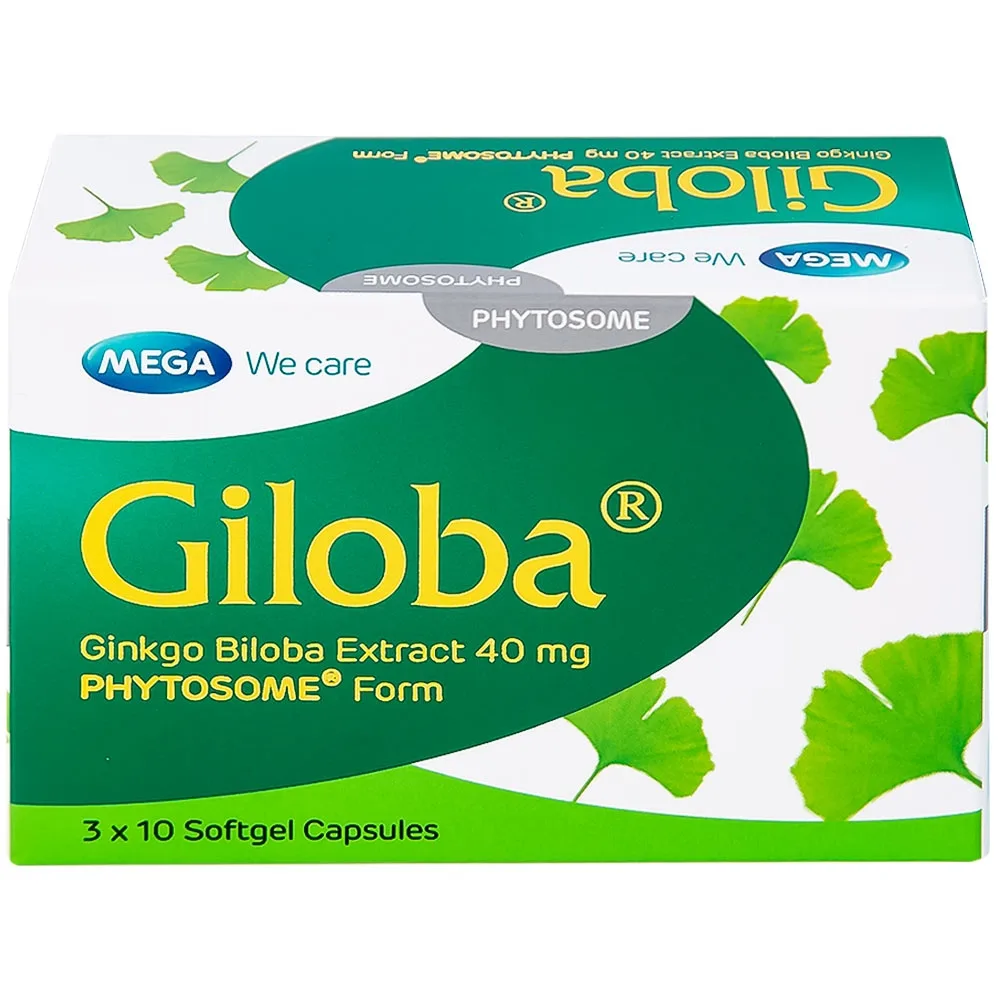 Hình ảnh Thuốc Giloba 40mg MEGA We care điều trị suy tuần hoàn não (3 vỉ x 10 viên)