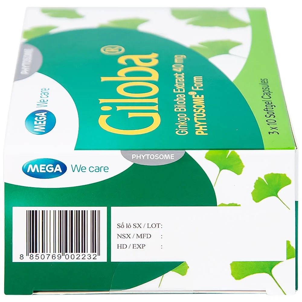 Hình ảnh Thuốc Giloba 40mg MEGA We care điều trị suy tuần hoàn não (3 vỉ x 10 viên)
