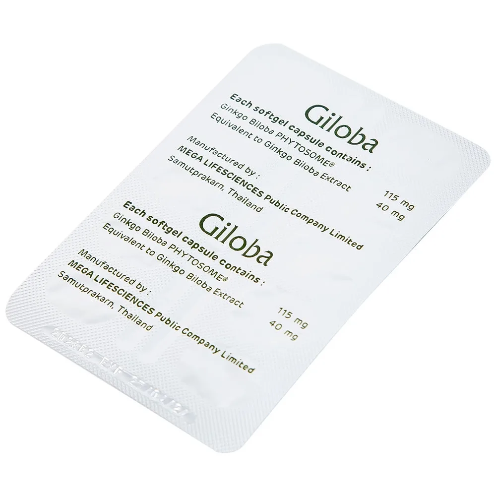 Hình ảnh Thuốc Giloba 40mg MEGA We care điều trị suy tuần hoàn não (3 vỉ x 10 viên)