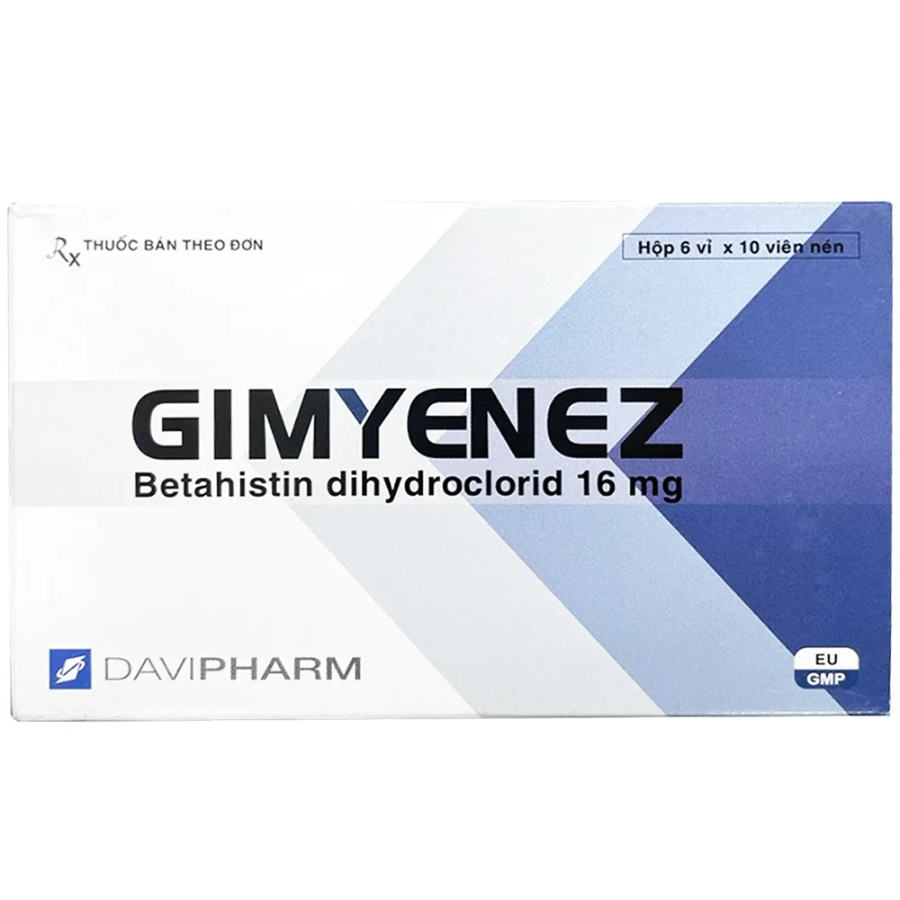 Hình ảnh Thuốc Gimyenez 16 Davipharm điều trị hội chứng Menier (6 vỉ x 10 viên)
