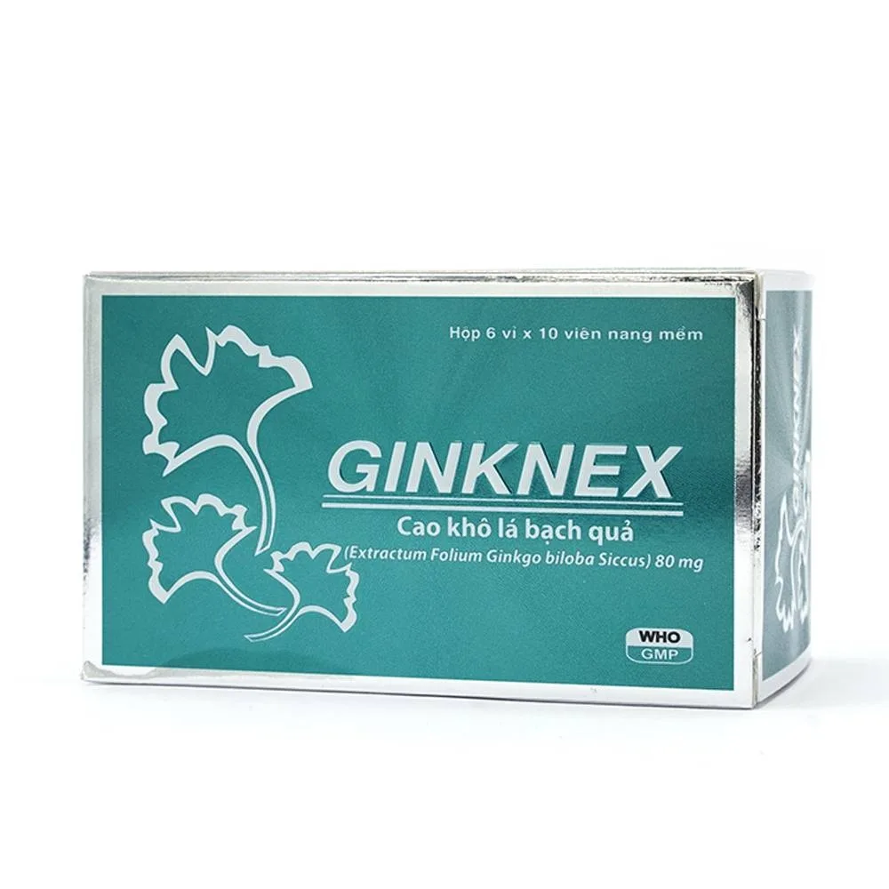 Hình ảnh Thuốc Ginknex 80mg Davipharm hỗ trợ điều trị chứng giảm trí nhớ, kém tập trung tư tưởng (6 vỉ x 10 viên)