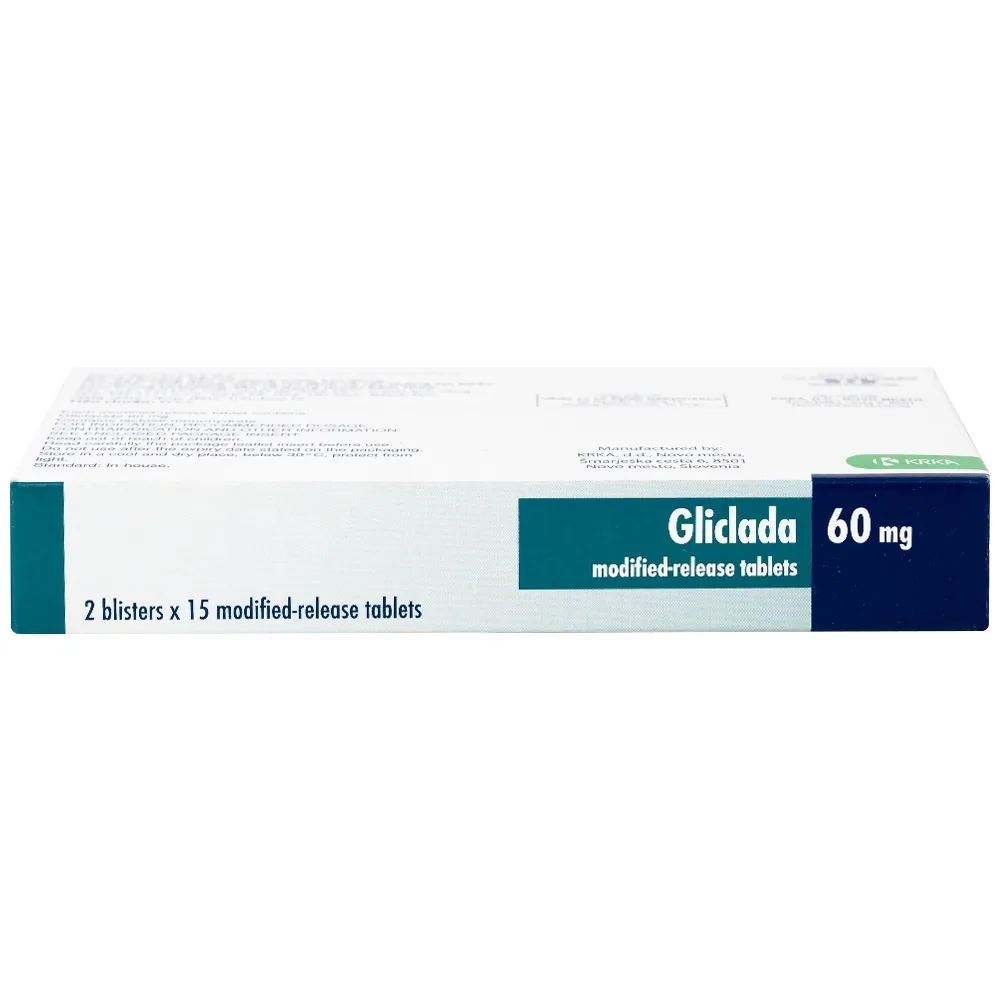 Hình ảnh Thuốc Gliclada 60mg KRKA điều trị bệnh tiểu đường (2 vỉ x 15 viên)