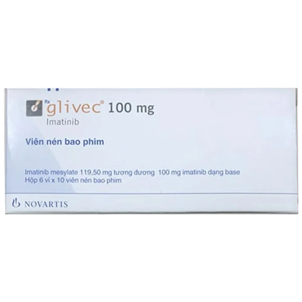 Hình ảnh Thuốc Glivec 100mg Novartis điều trị bệnh bạch cầu tủy mạn (6 vỉ x 10 viên)
