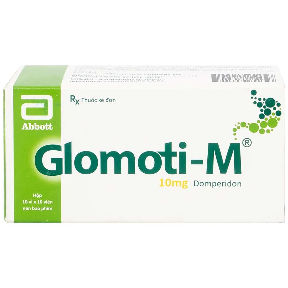 Hình ảnh Thuốc Glomoti-M Glomed điều trị triệu chứng buồn nôn, nôn, chướng bụng (10 vỉ x 10 viên)