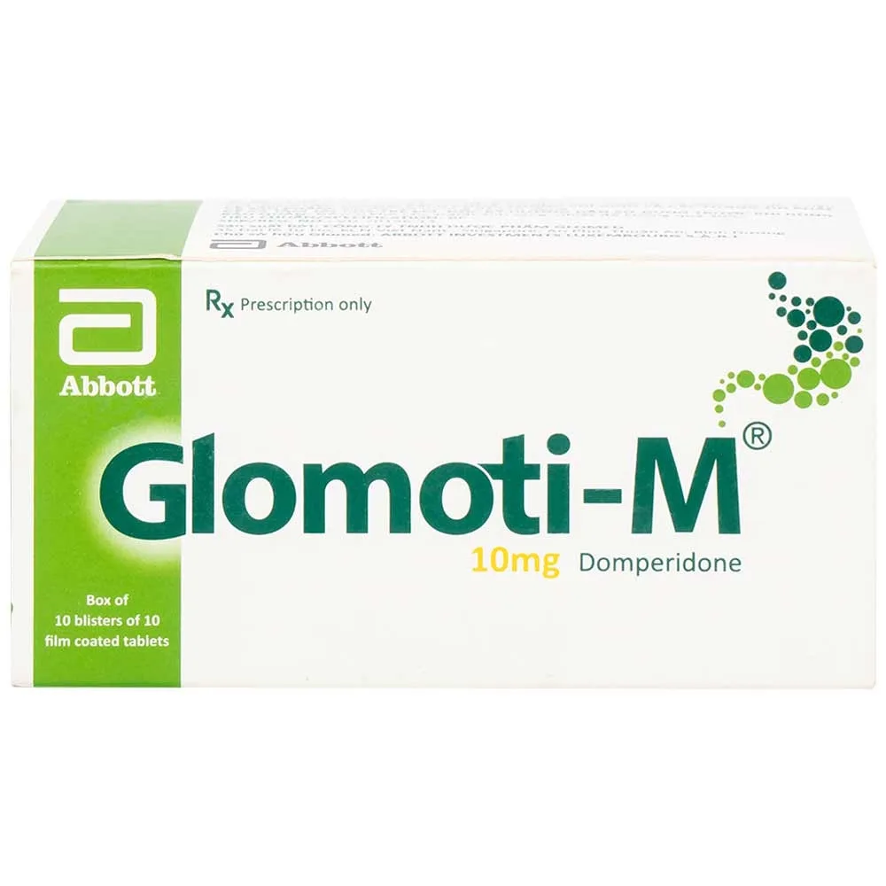 Hình ảnh Thuốc Glomoti-M Glomed điều trị triệu chứng buồn nôn, nôn, chướng bụng (10 vỉ x 10 viên)