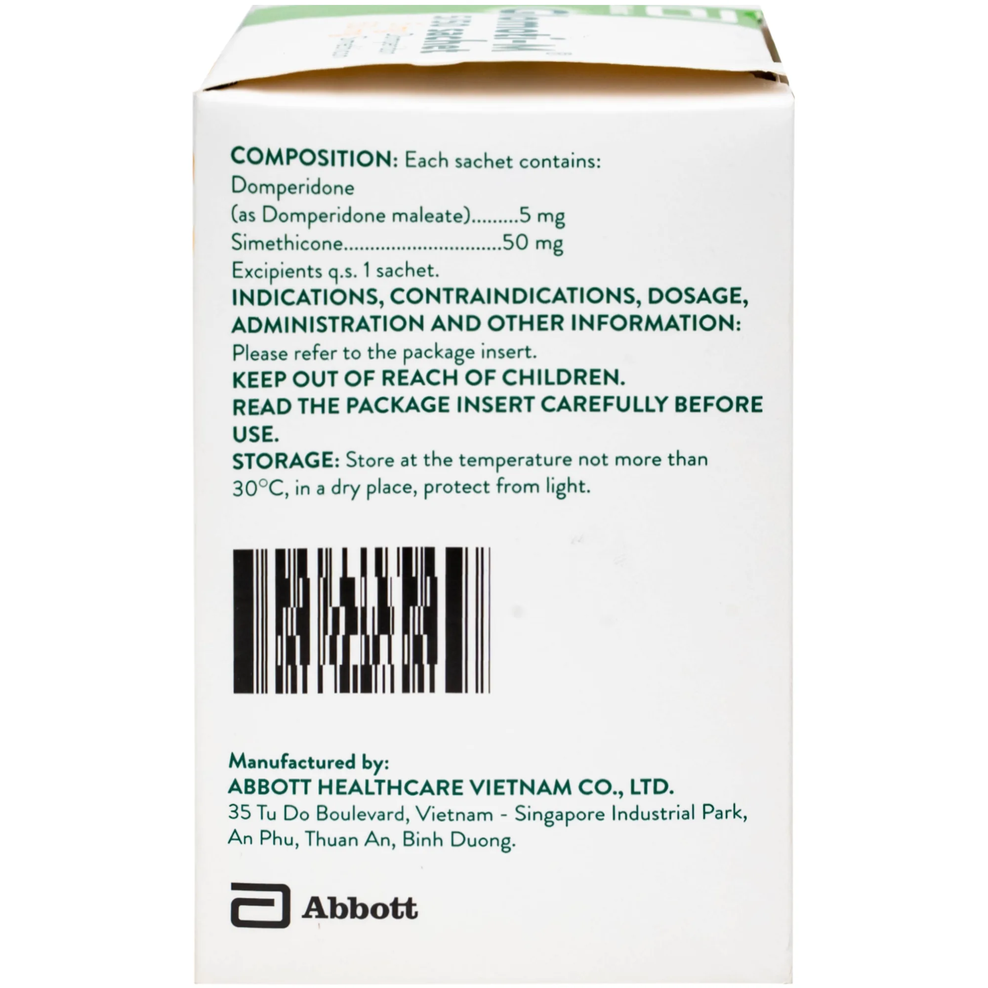 Hình ảnh Thuốc bột Glomoti-M 5/50mg sachet Abbott điều trị triệu chứng buồn nôn (25 gói x 1.5g)