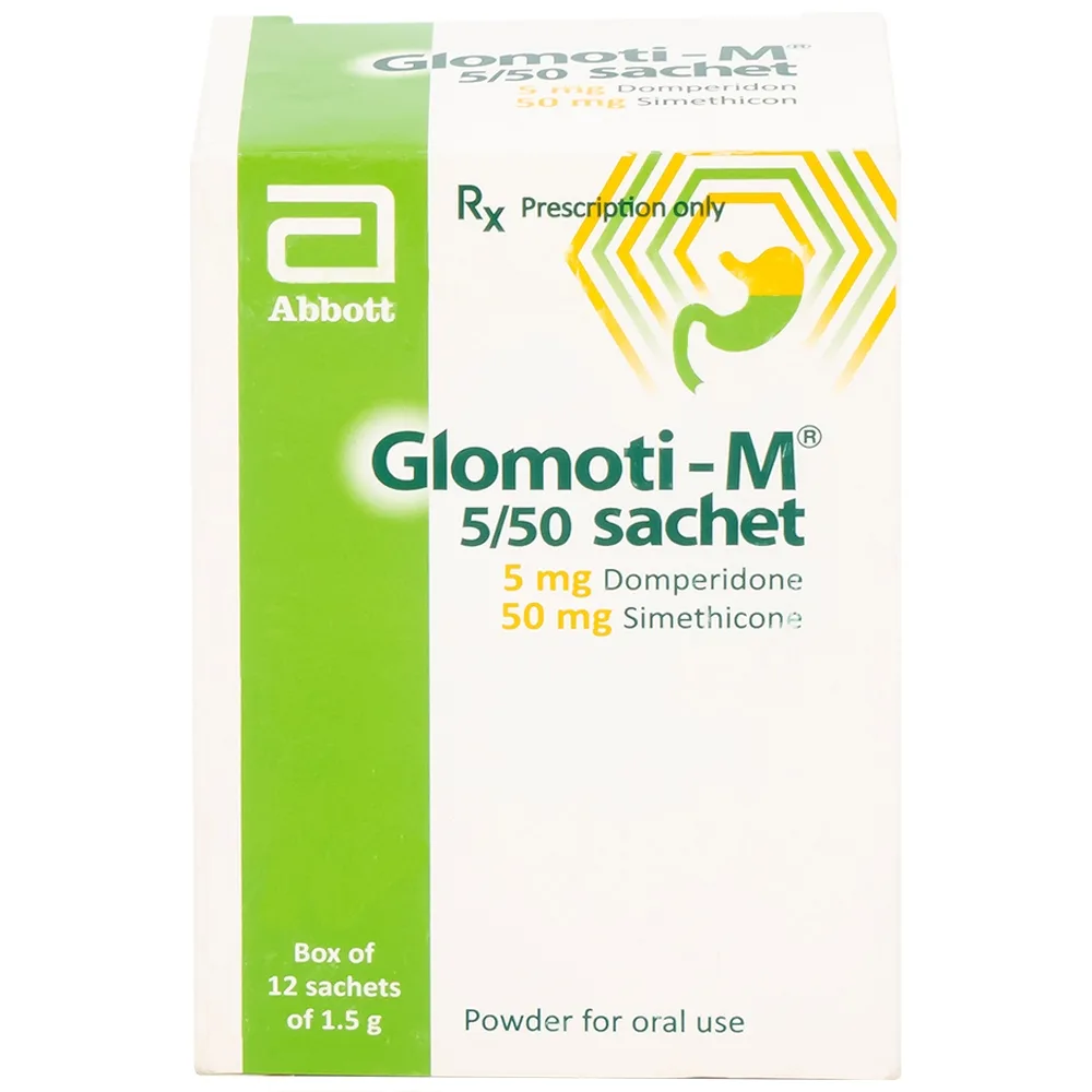 Hình ảnh Bột Glomoti-M Glomed điều trị triệu chứng buồn nôn (12 gói x 1.5g)