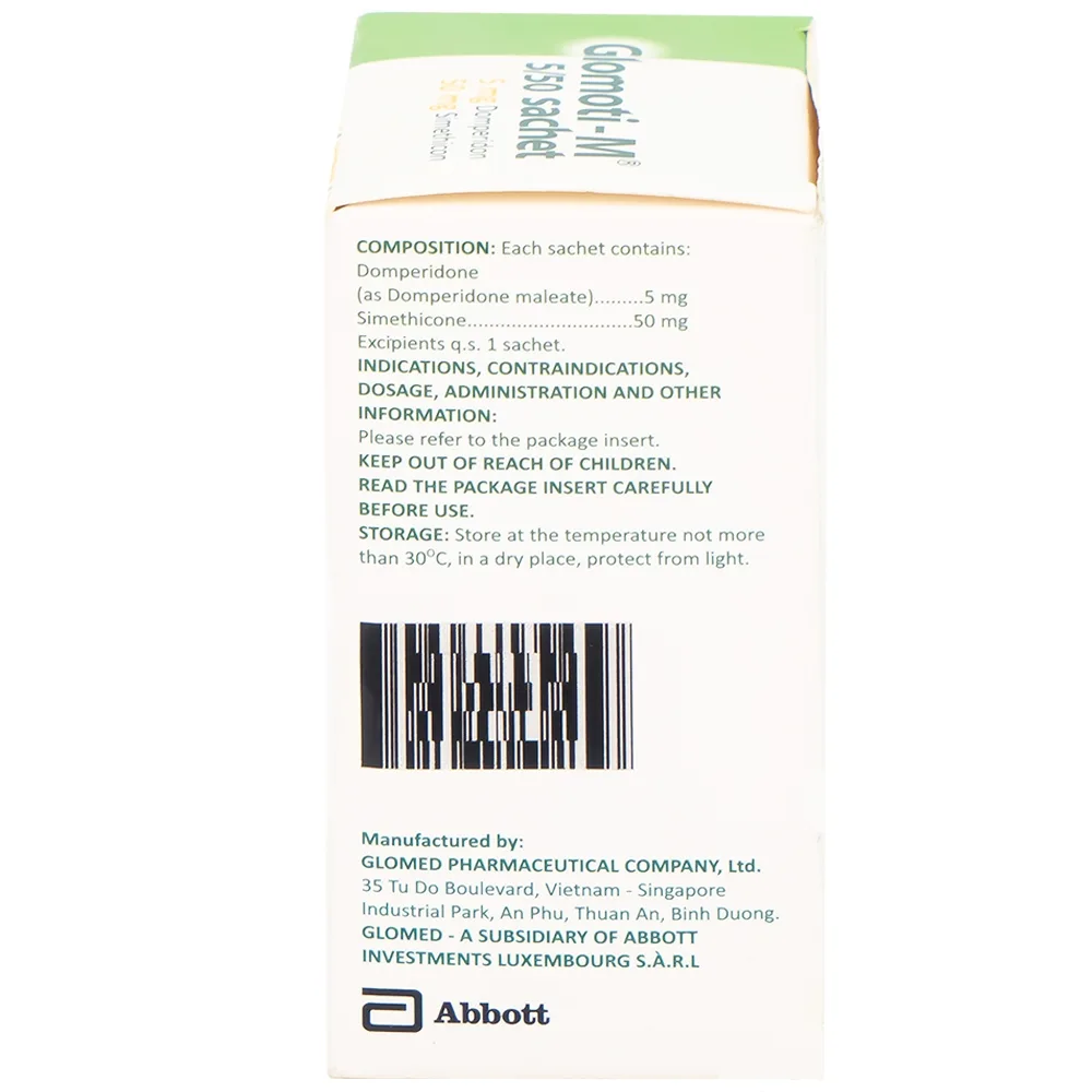 Hình ảnh Bột Glomoti-M Glomed điều trị triệu chứng buồn nôn (12 gói x 1.5g)