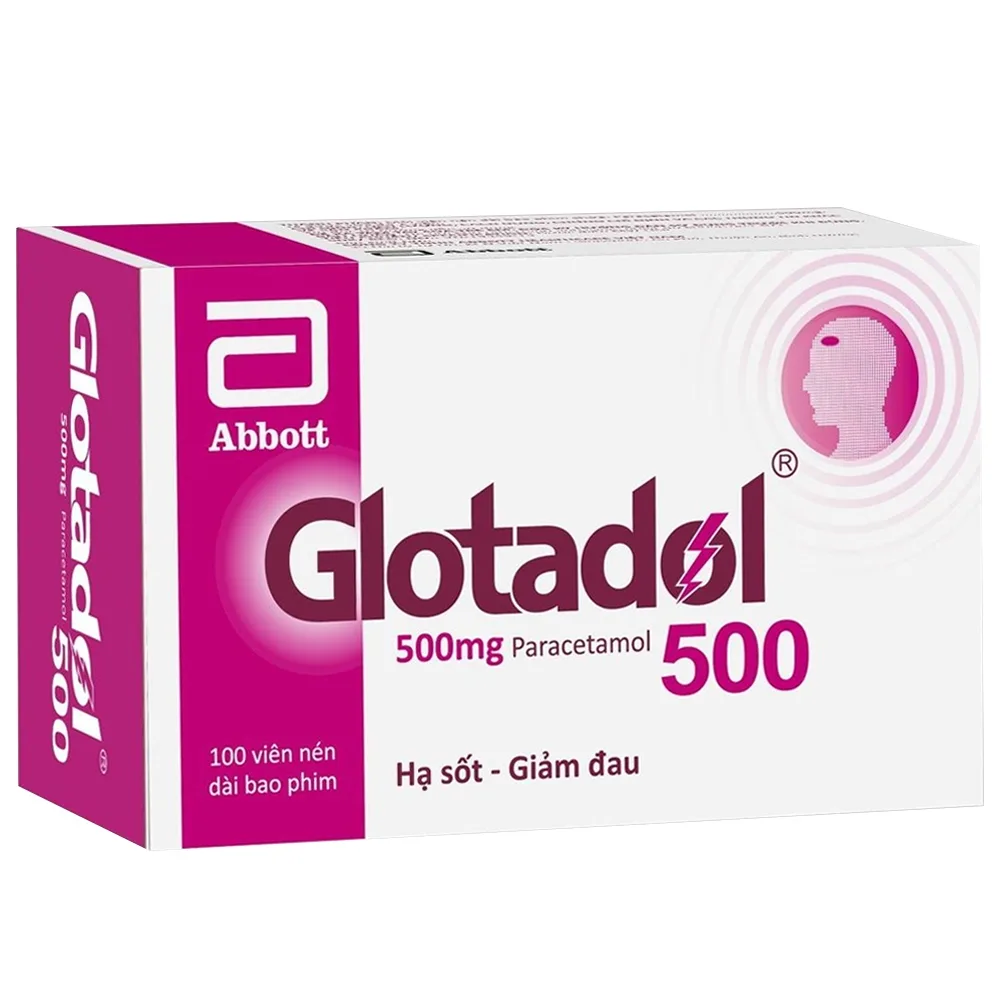 Hình ảnh Thuốc Glotadol 500 Abbott hỗ trợ hạ sốt và giảm đau (10 vỉ x 10 viên)