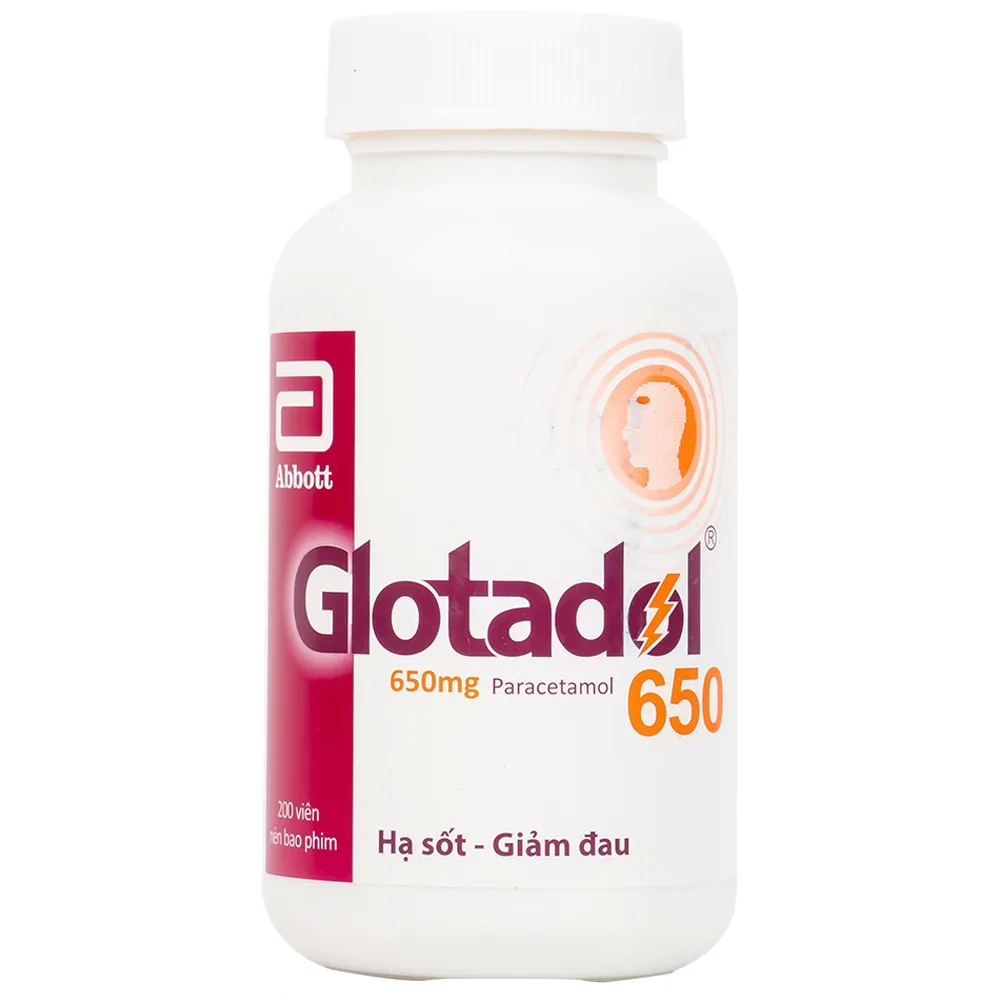 Hình ảnh Thuốc Glotadol 650 Abbott hỗ trợ hạ sốt và giảm đau (200 viên)