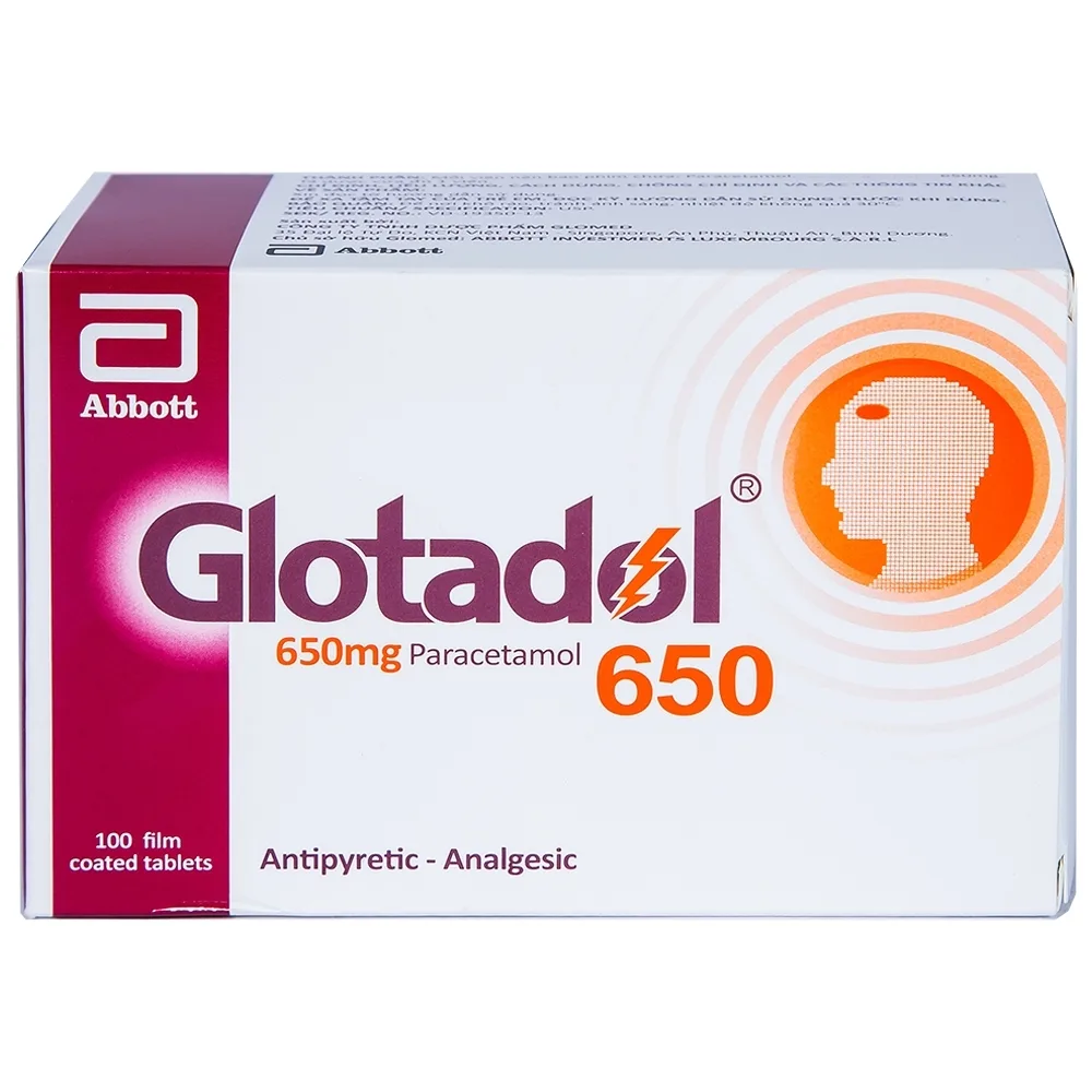 Hình ảnh Thuốc Glotadol 650 Abbott hỗ trợ hạ sốt và giảm đau (10 vỉ x 10 viên)