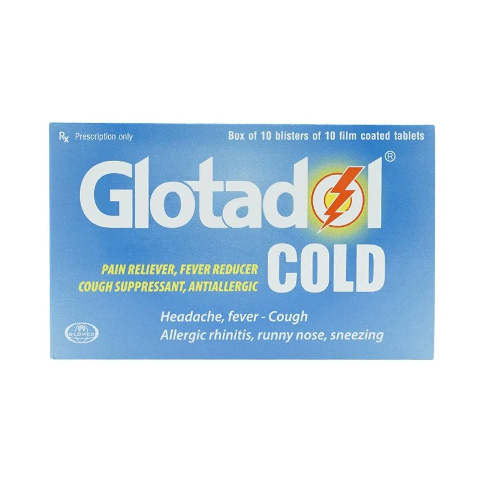 Hình ảnh Thuốc Glotadol Cold Glomed hỗ trợ giảm đau, hạ sốt (10 vỉ x 10 viên)