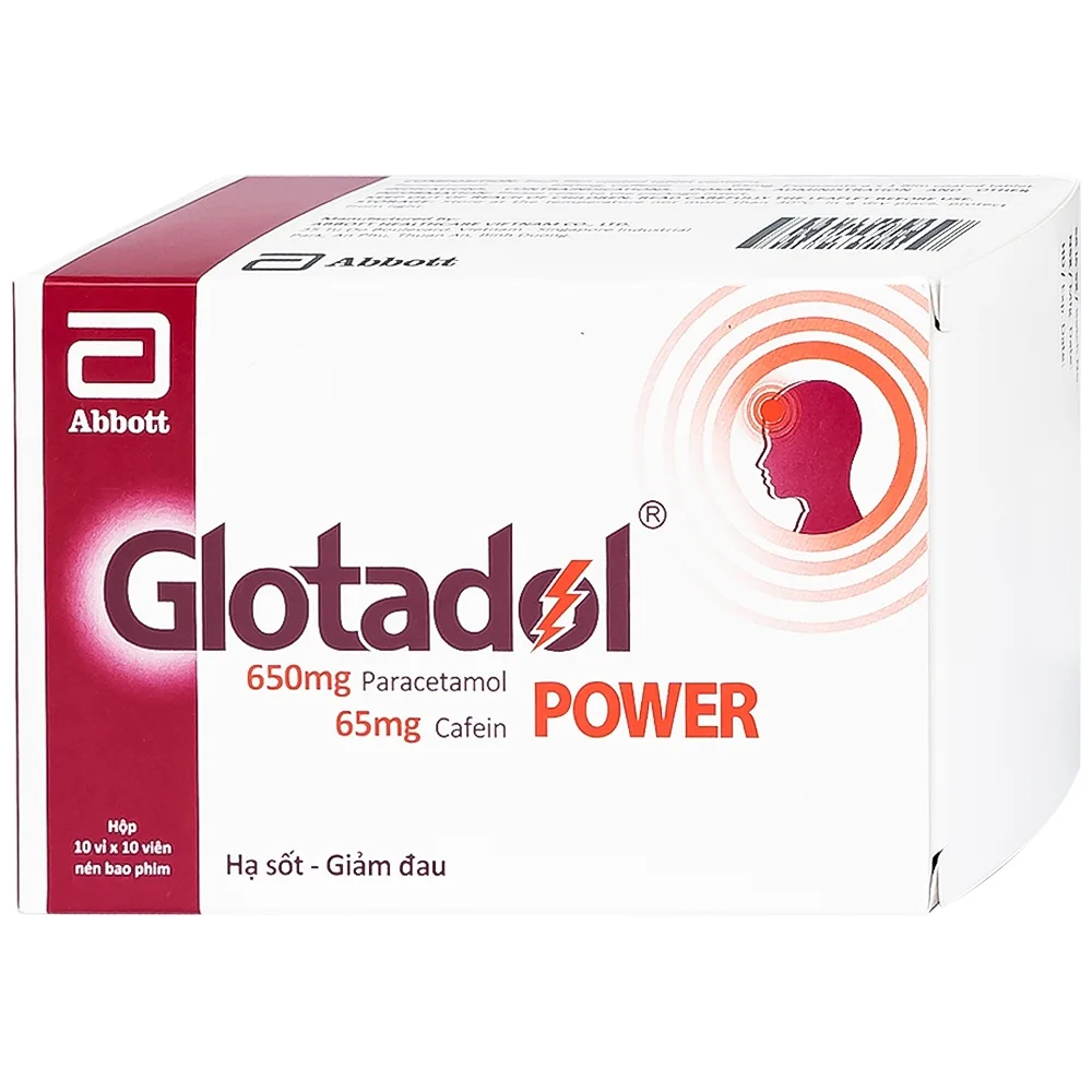 Hình ảnh Thuốc Glotadol Power Abbott giảm đau đầu, đau nửa đầu, đau nhức do cảm lạnh (10 vỉ x 10 viên)