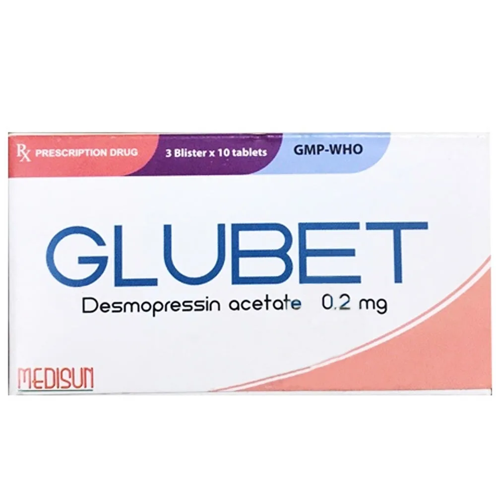 Hình ảnh Thuốc Glubet Medisun điều trị đái tháo nhạt trung ương, đái dầm ban đêm tiên phát (3 vỉ x 10 viên)