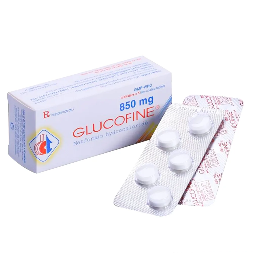Hình ảnh Thuốc Glucofine 850mg Domesco điều trị đái tháo đường típ 2 (4 vỉ x 5 viên)