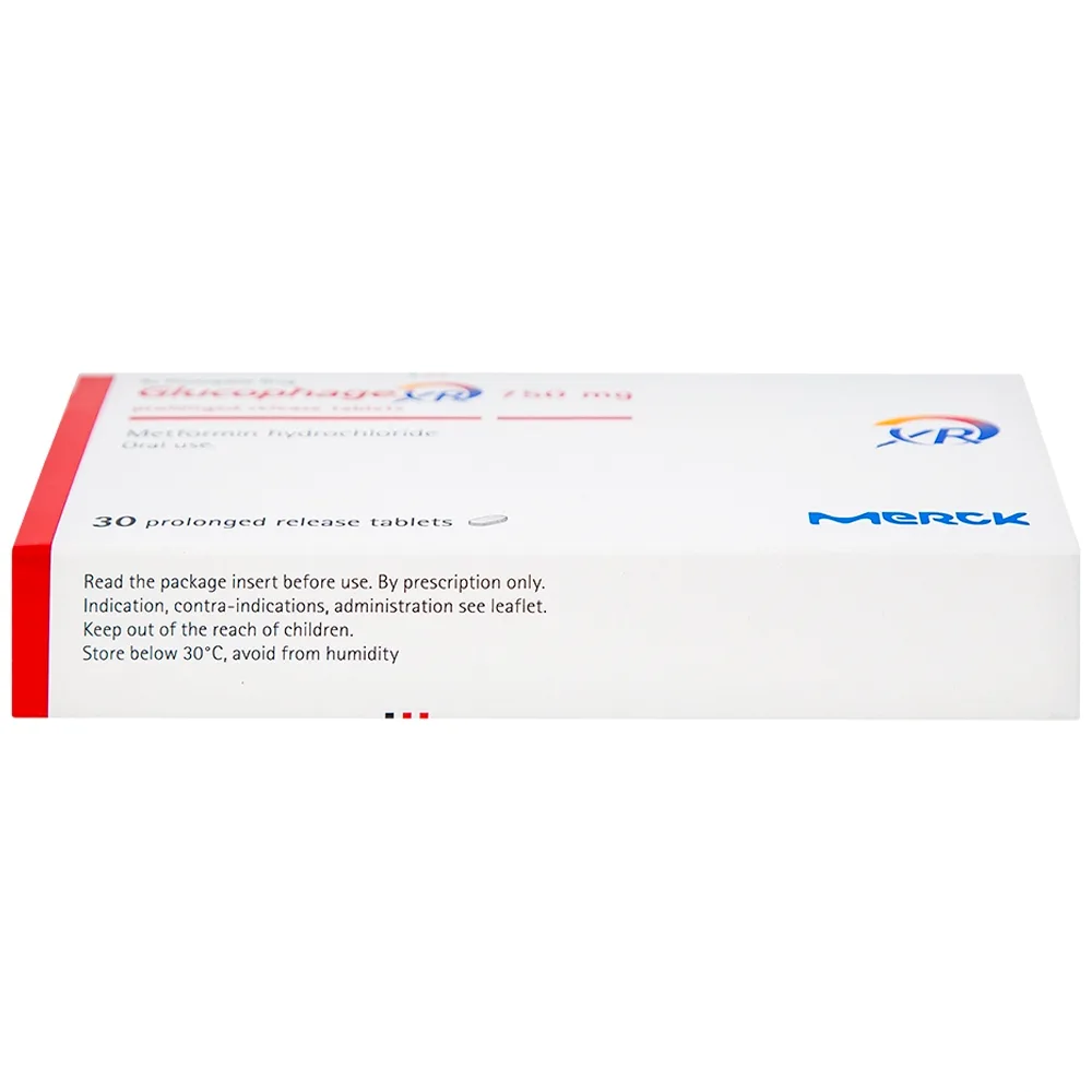 Hình ảnh Thuốc Glucophage XR 750mg Merck điều trị tiểu đường típ 2 (2 vỉ x 15 viên)
