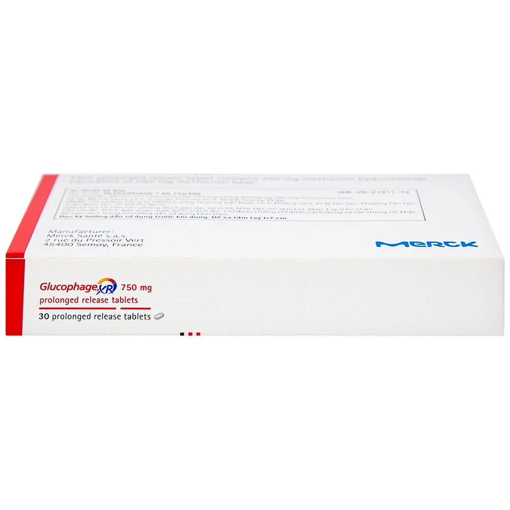 Hình ảnh Thuốc Glucophage XR 750mg Merck điều trị tiểu đường típ 2 (2 vỉ x 15 viên)
