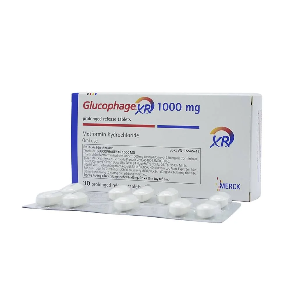 Hình ảnh Thuốc Glucophage XR 1000mg Merck điều trị tiểu đường típ 2 (3 vỉ x 10 viên)