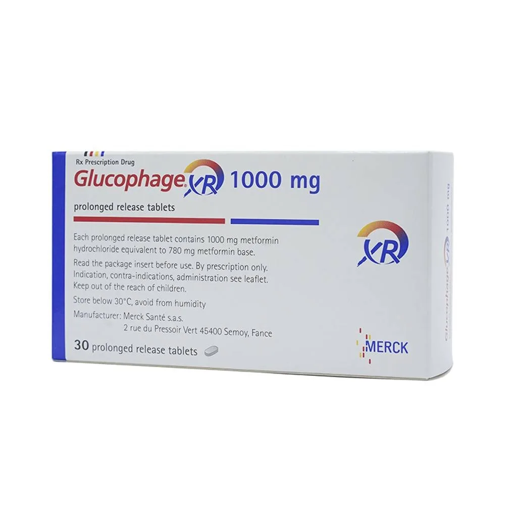 Hình ảnh Thuốc Glucophage XR 1000mg Merck điều trị tiểu đường típ 2 (3 vỉ x 10 viên)