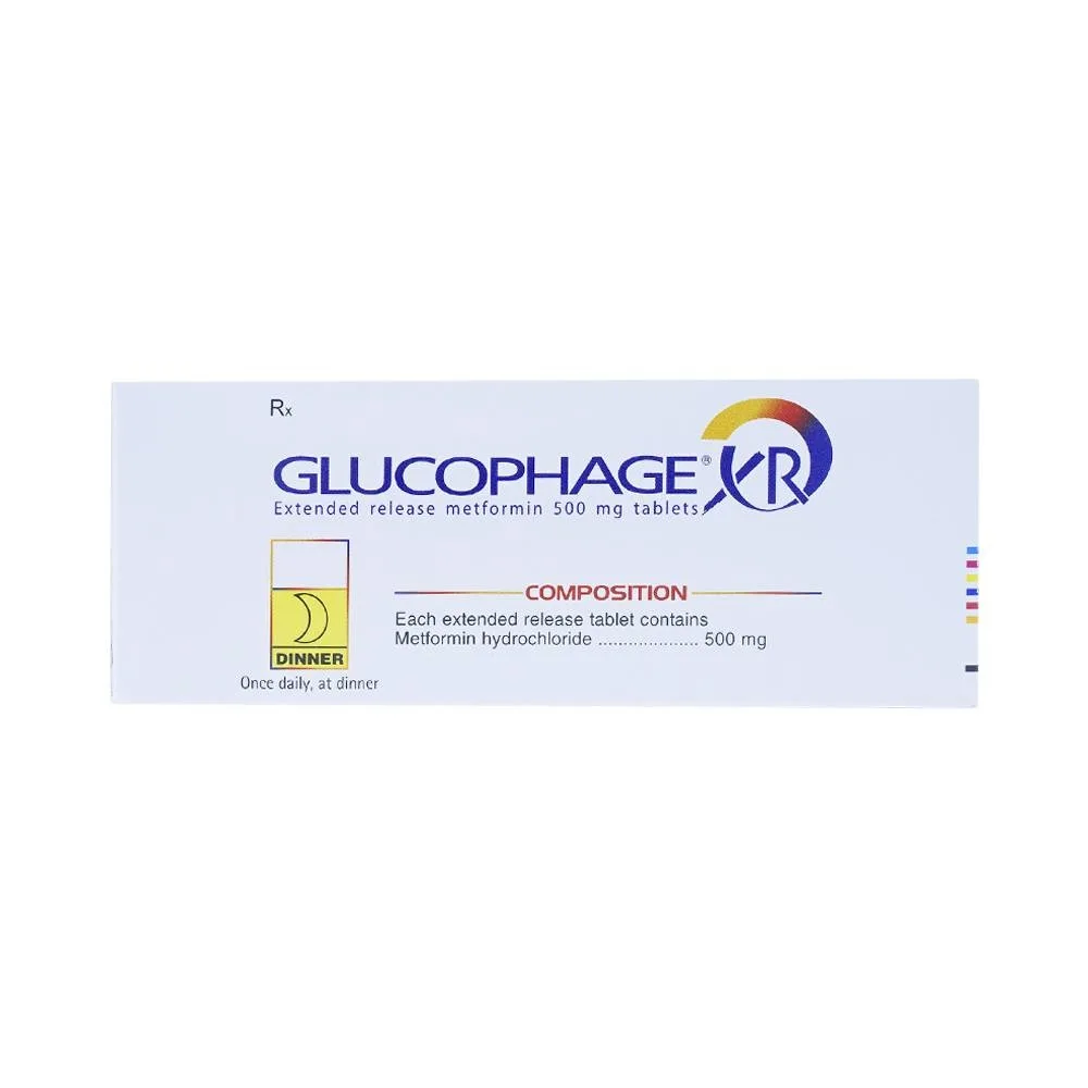 Hình ảnh Thuốc Glucophage XR 500mg Merck điều trị tiểu đường típ 2 (15 vỉ x 8 viên)