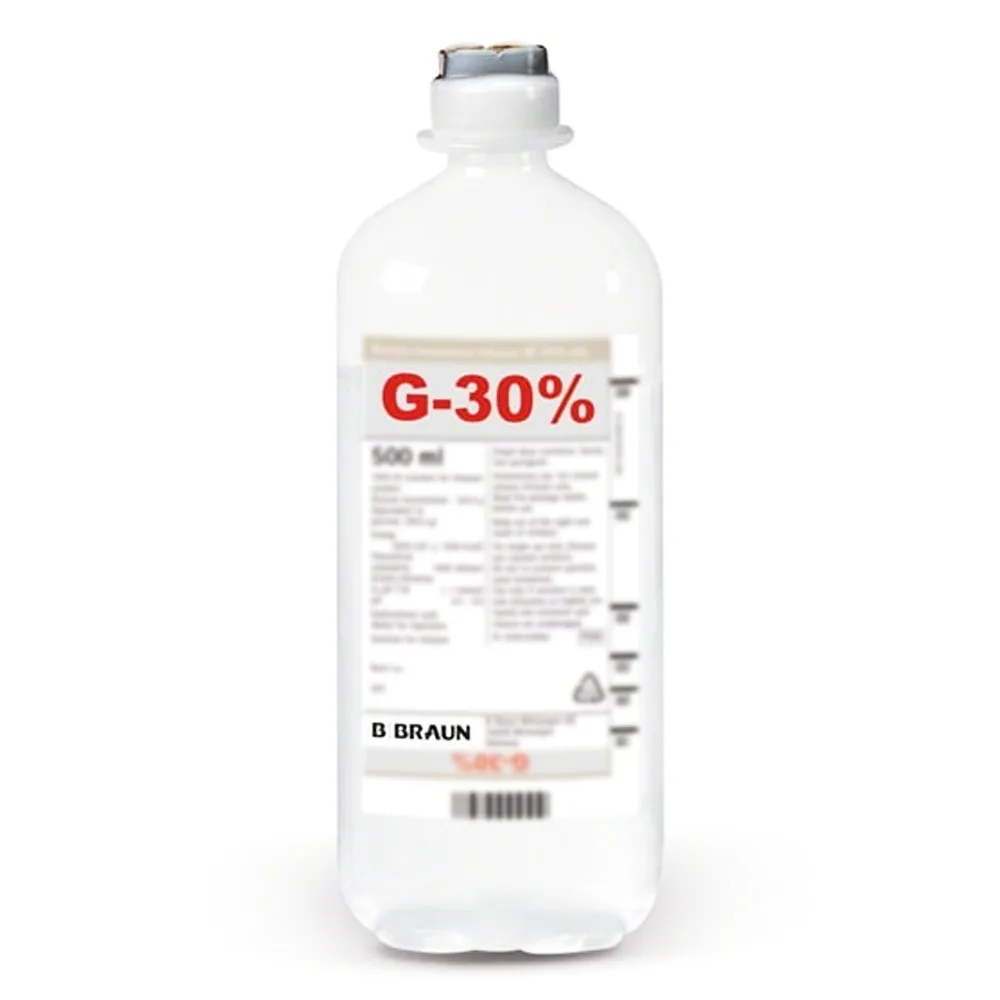 Hình ảnh Dung dịch Glucose 30% B.Braun giảm tạm thời triệu chứng của tăng áp lực nội sọ, hôn mê hạ đường huyết (500ml)