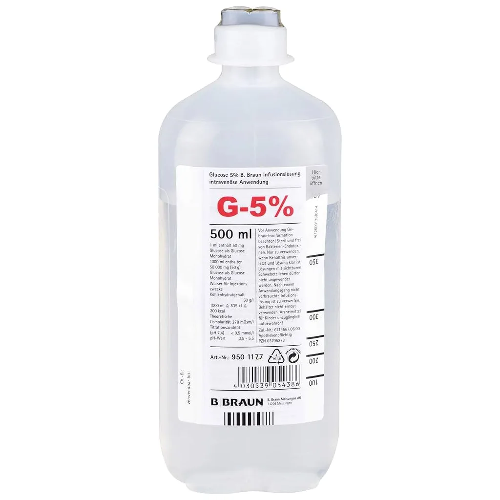 Hình ảnh Thuốc truyền tĩnh mạch Glucose Intravenous Infusion B.P 5% B.Braun điều trị thiếu hụt carbohydrat và dịch (500ml)