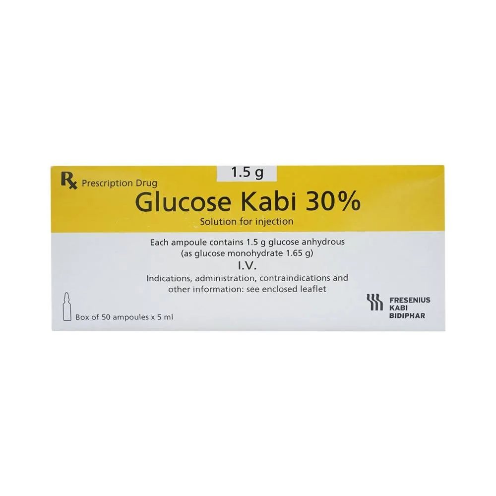 Hình ảnh Thuốc tiêm Glucose Kabi 30% Fresenius Kabi điều trị hạ đường huyết nặng (50 ống x 5ml)