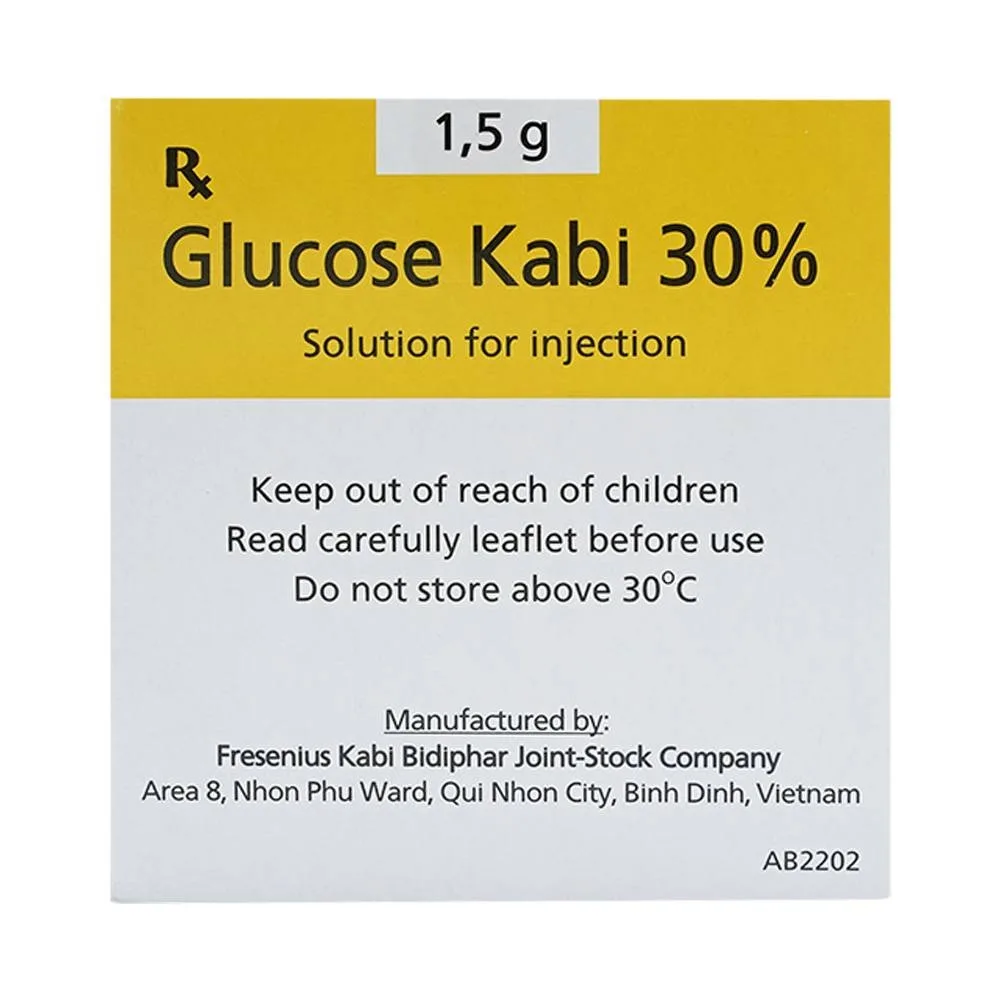 Hình ảnh Thuốc tiêm Glucose Kabi 30% Fresenius Kabi điều trị hạ đường huyết nặng (50 ống x 5ml)