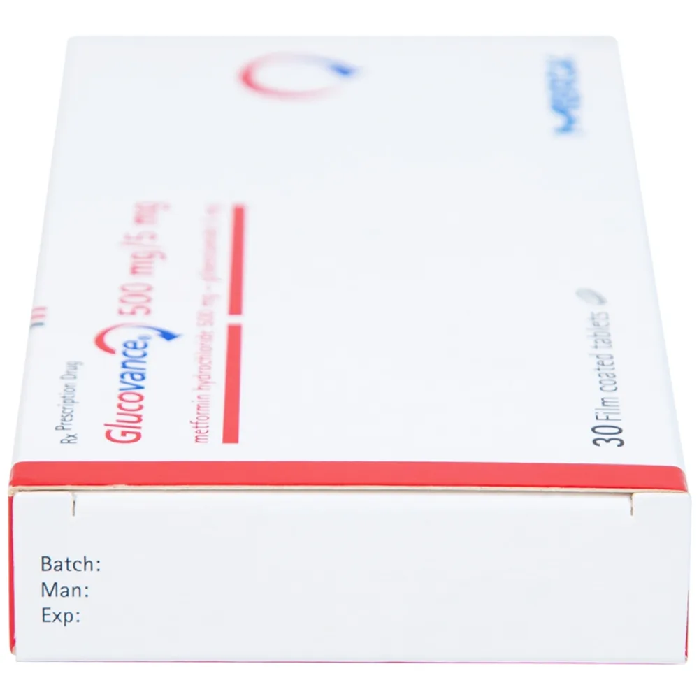Hình ảnh Thuốc Glucovance 500mg/5mg Merck điều trị bệnh đái tháo đường típ 2 (2 vỉ x 15 viên)